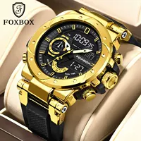 FOXBOX новый студент двойной дисплей электронные спортивные часы многофункциональный светящийся водонепроницаемый номер 0056