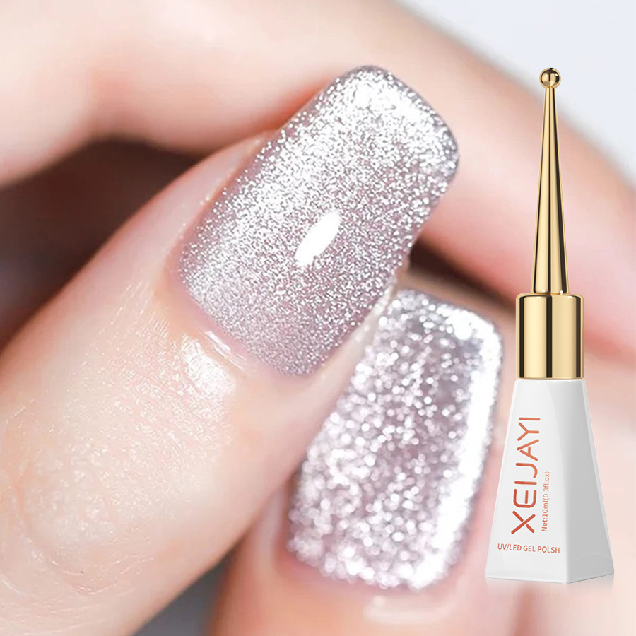 Xianjiayi peque&ntilde;a bombilla cristal gato ojo esmalte de u&ntilde;as pegamento hielo transparente Super brillante flash universal todo-f&oacute;sforo gato ojo pegamento para sal&oacute;n de u&ntilde;as