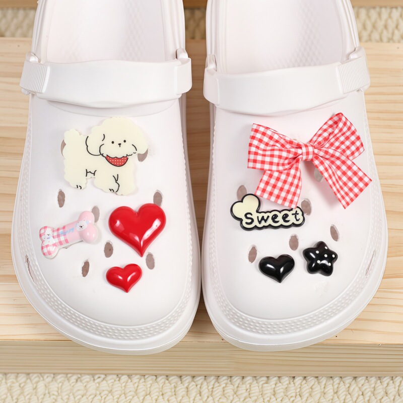 Cute Cartoon Dog Bowknot DIY Accessories Phone Case Hairpin Hair Ornament Patch Clog Shoe Materials Manufacturer Wholesale