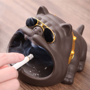 Super Cute Personality Men's Trendy Bully Dog Ashtray Lazy Household Bedroom Study Computer Desk Bedroom Ashtray