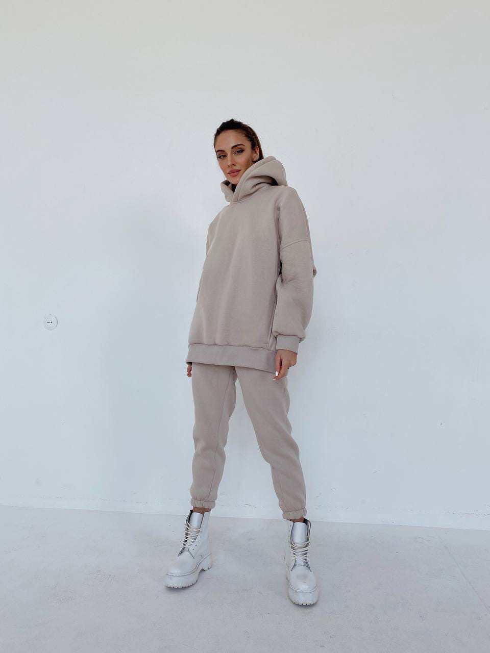 Women's Sweatshirt Suit Fleece-lined Two-piece Set For Women_voghion.com