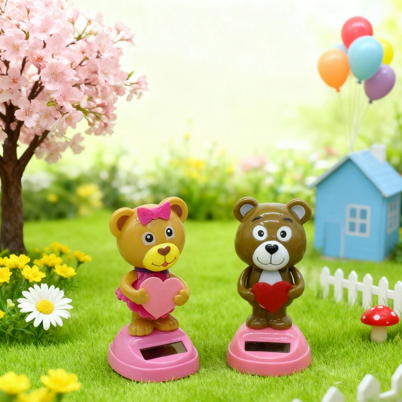 Трансграничный трясет головой кукла медведь солнечная машина украшает детей мультфильм кукла подарок креативные автомобильные интерьеры