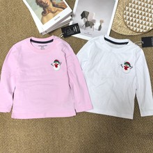 儿童纯棉打底衫长袖T恤白色内搭春秋季新款全棉宽松上衣露营潮