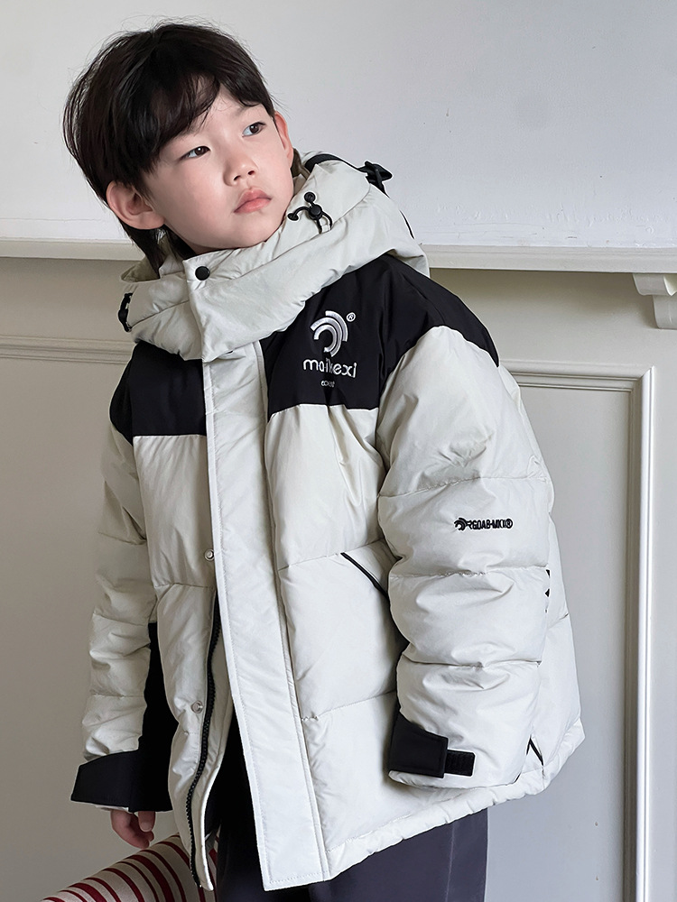 Ropa infantil chaqueta de plumón para niños invierno grueso chaqueta coreana nueva chaqueta encapuchada 90 chaqueta blanca para niños