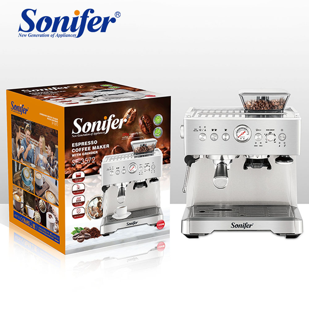 Sonifer transfronterizo hogar molienda integrada cafetera italiana cafetera SF-3572