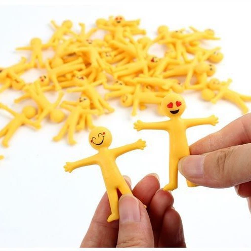 Желтые минифигурки, маленькая игрушка, слизь, антистресс