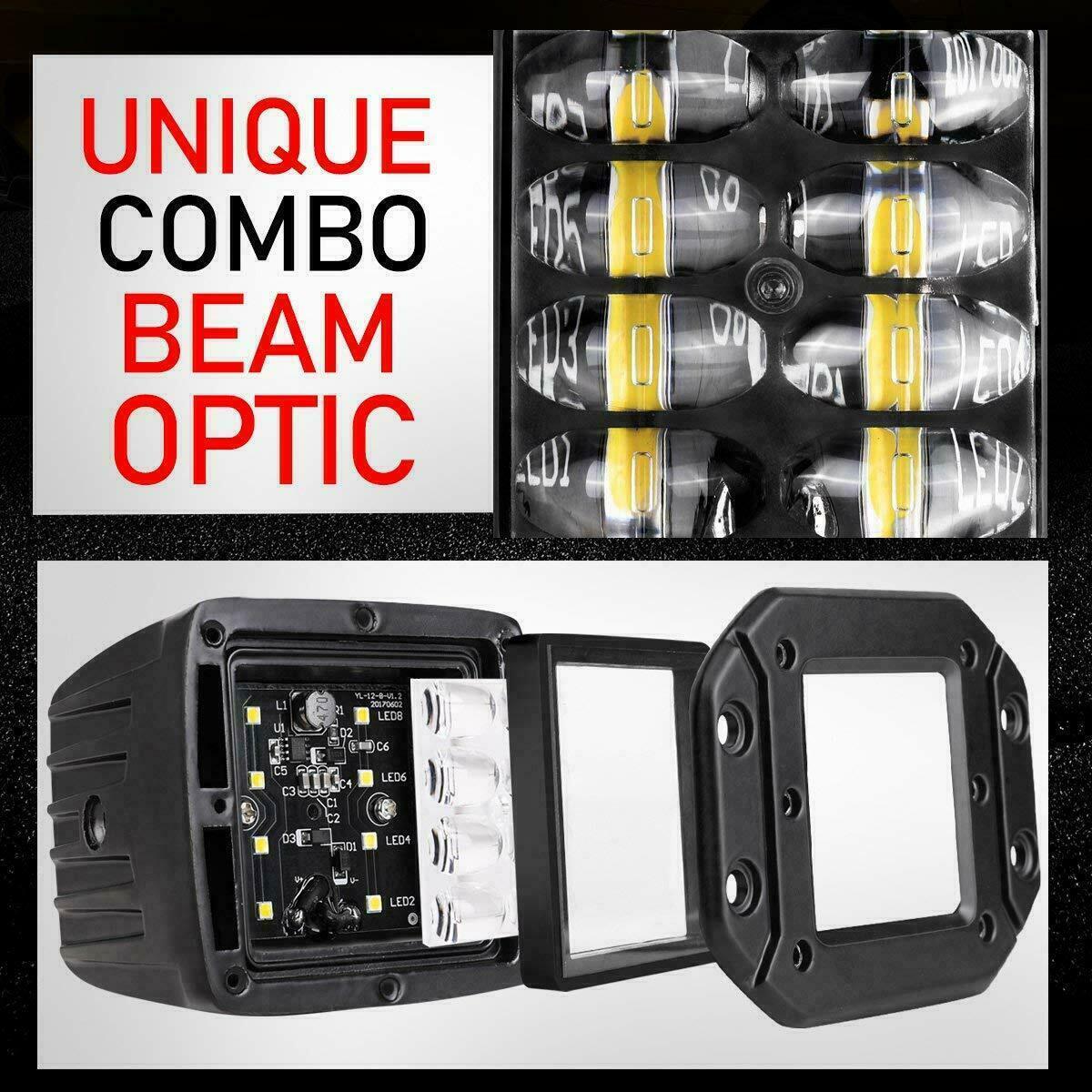 Auto LED Spotlight 24W 6D cuadrado de alto brillo LED lámpara auxiliar barra delantera lámpara de trabajo al aire libre modificación fuera de carretera