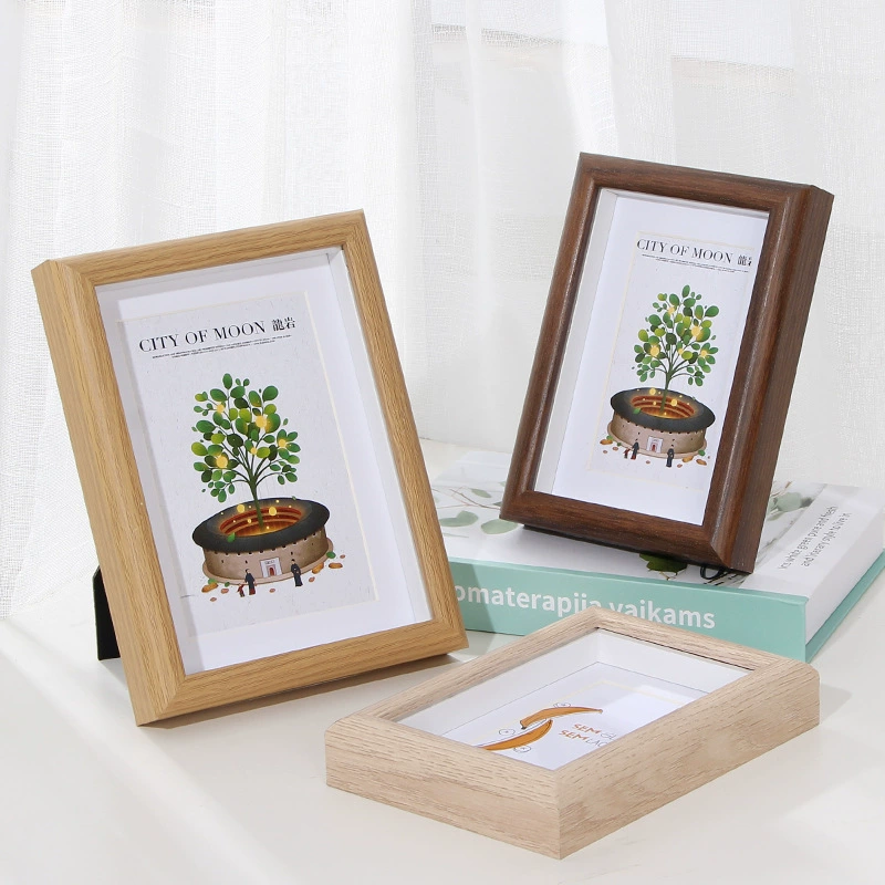 Трехмерная полая фоторамка, креативный дисплей, оптовая продажа, 6-дюймовая 8inch 10inch скандинавская настенная квадратная деревянная фоторамка для образцов