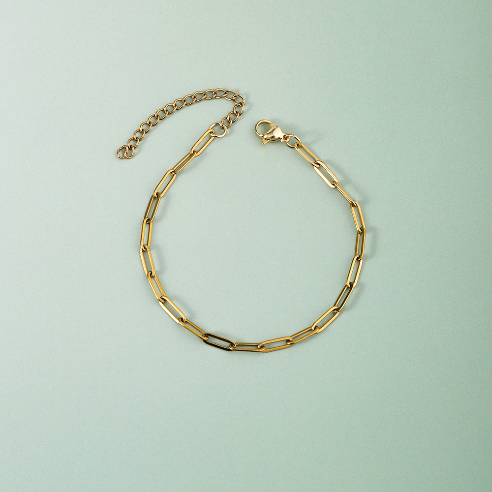 20g Weight 18K Gold Plated Plating Material Chain Bracelet Classification 304 Stainless Steel Chain Material cable chain, snake chain Chain Type 1 Piece Quantity Holiday, Daily Occasion 304 Stainless Steel Material Geometric Pattern Women's Gender Simple Style, Classic Style Style Plating Craft 18K Gold Plated Geometric 304 Stainless Steel Simple Style Classic Style Plating 304 Stainless Steel Chain Bracelet 26