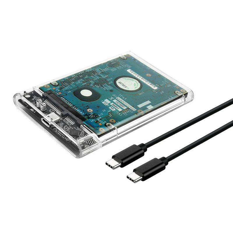 Type-C interface to 2.5-inch SATA serial port SSD solid-state mechanical USB3.1 transparent sliding cover mobile hard disk box