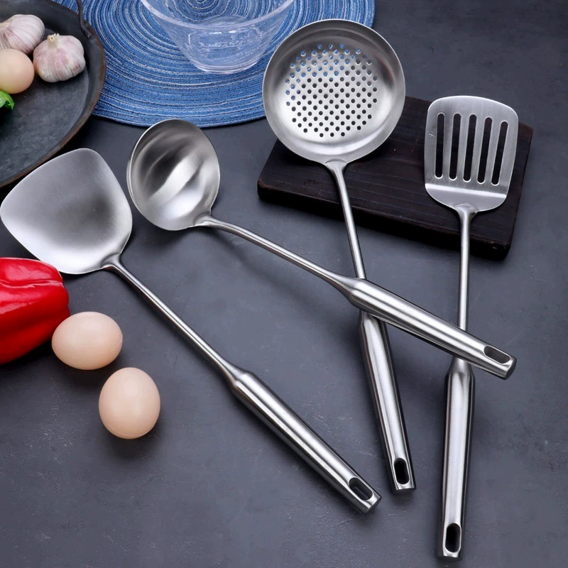 304 Stainless Steel Circular Kitchenware Kitchenware Temperatures Cooking Spoon Powder Six -piece Set Home Hotel Kitchen Products