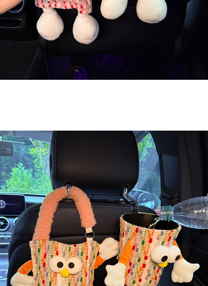 Car Tissue Box, Cute Doll, Hands and Feet, Car Tissue Hanging Bag, High-End and Practical Car Armrest Box Tissue Box