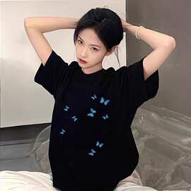 黑色短袖t恤女2026新款夏季半袖纯棉百搭宽松显瘦韩系绝美小上衣