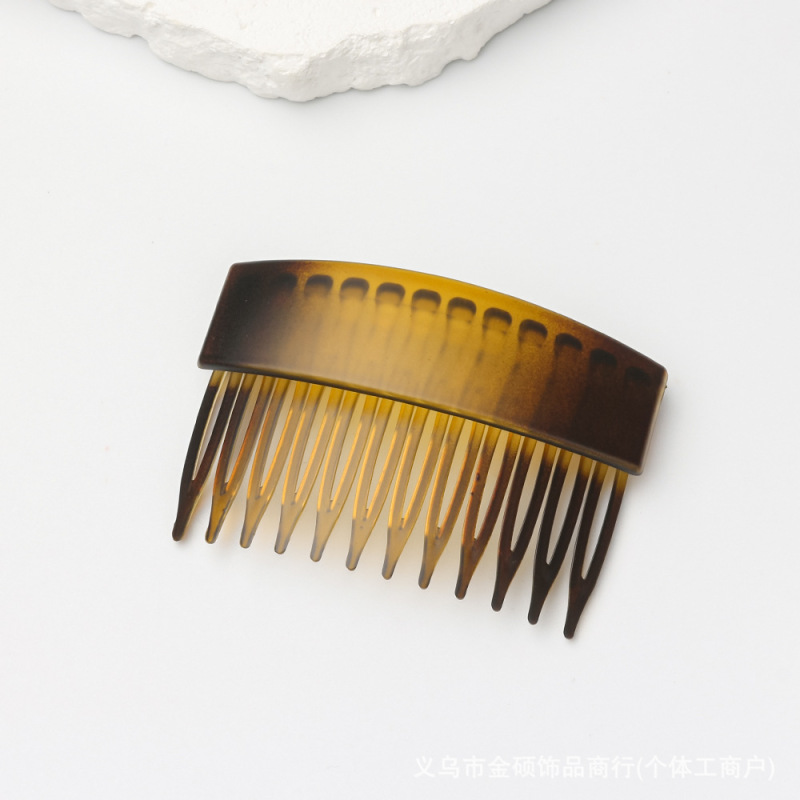初秋美拉德色系豹纹款12齿高颅顶神器简约温柔倒插梳复古高级头饰|undefined