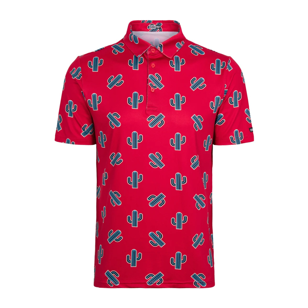 Cactus Element Golf Polo Shirt Summer Men's Table Tennis and Badminton Digital Print Sportswear Short Sleeve