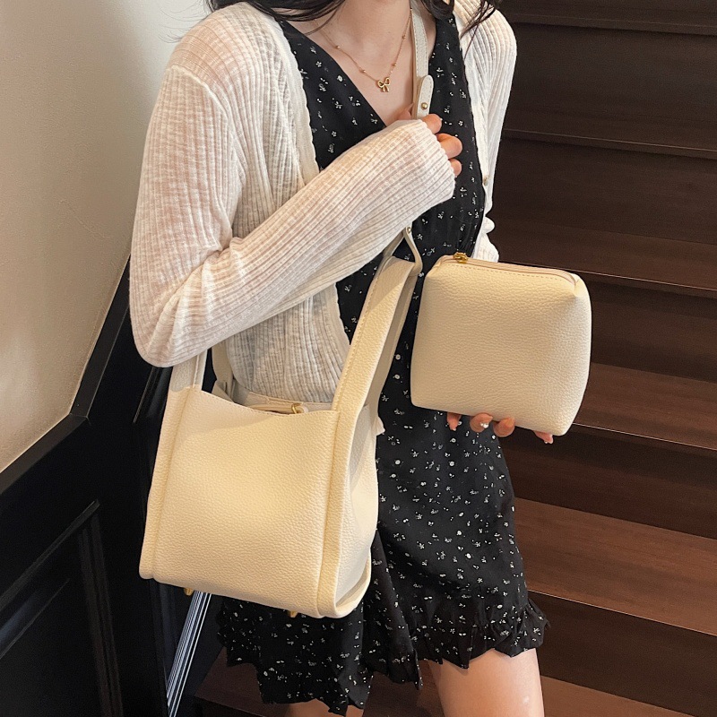 Bolso de moda coreano 2025 verano nuevo bolso femenino casual patrón de lichi bolso de hombro simple bandolera para niños y madres