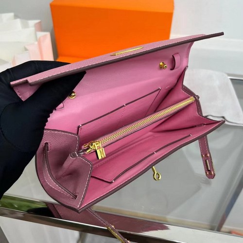  new h family r palm print Kelly wallet gold buckle mid-length clutch bag genuine leather ladies bag clutch bag