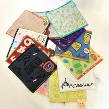 出口日本高端轻奢精美纯棉全棉色织提花刺绣小方巾擦手巾艺术手帕