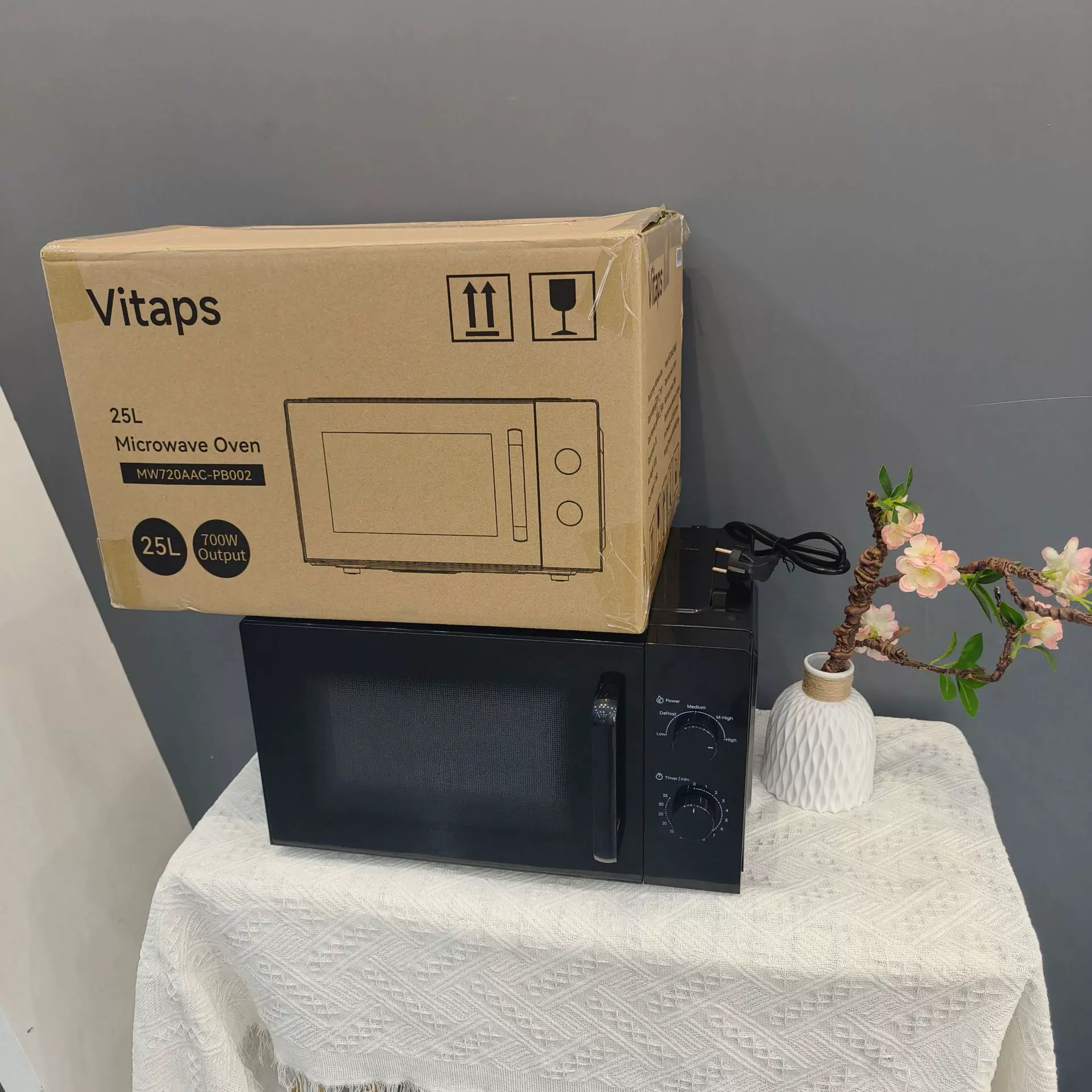 25LMicrowaveoven外贸欧规英规转盘机械式可视微波炉智能触控屏