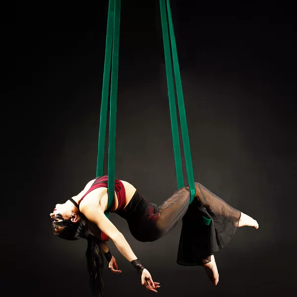 Acrobatic props special leather strap leather crane aerial straps high air rope belt double loop