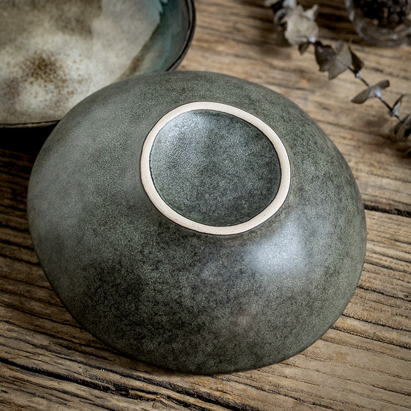 6 pulgadas horno de pavo con estampado de pavo gigante, tazón de ensalada irregular, tazón de cerámica retro exportación comercial transfronteriza