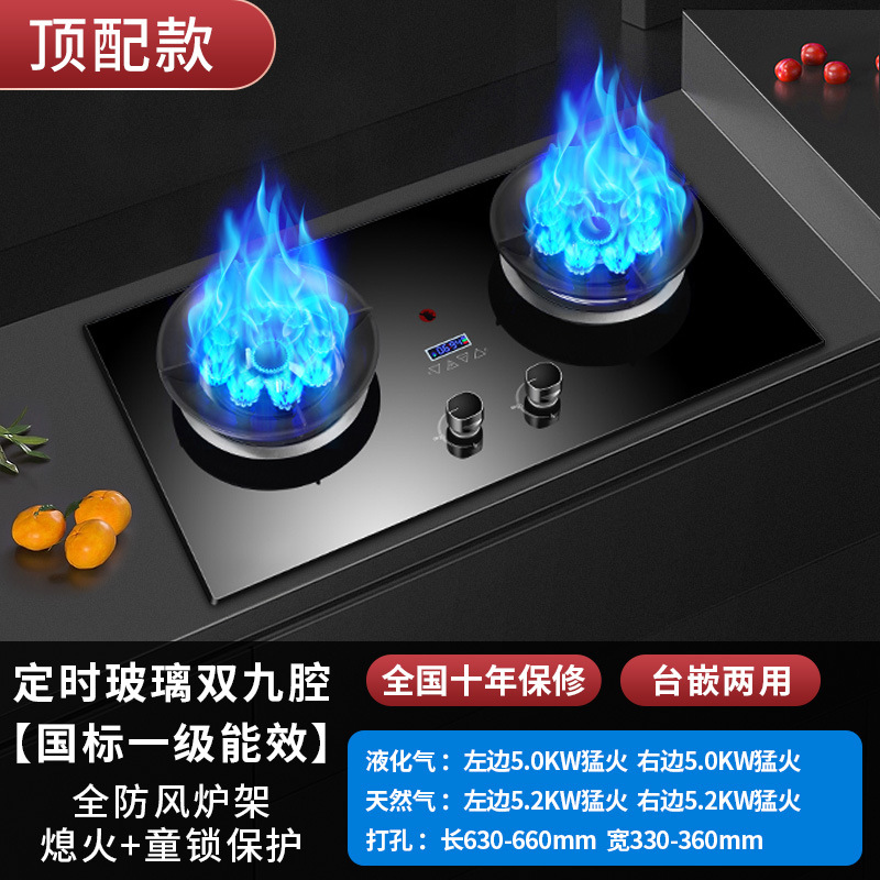 상단 구성 + 강화유리 + 양측 9개 캐비티 + 방풍 스토브 랙 + 타이밍 기능