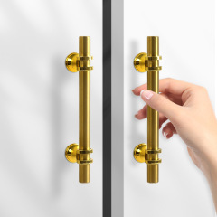 不鏽鋼圓管拉手衣櫃櫃門現代簡約家具玻璃門把手櫥櫃金色抽屜拉手