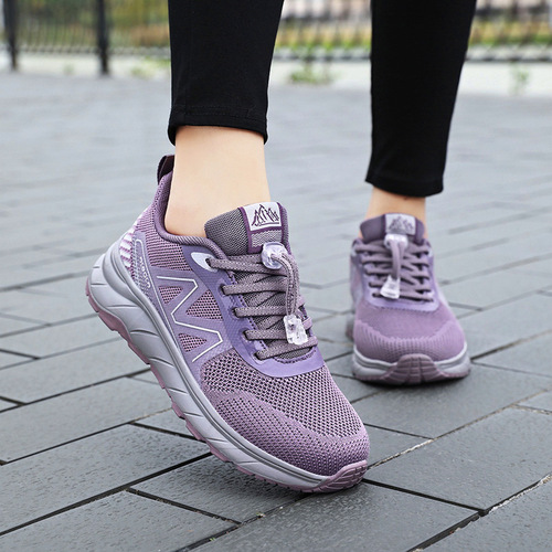 Comfortable Women's Spring Mesh Sports Shoes for Mothers, Soft Sole, Mid-Autumn Elderly Walking Shoes, Old Beijing Cloth Shoes