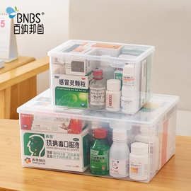 长方形透明塑料药盒包装透明盒保健品收纳盒整理防尘桌面收纳盒