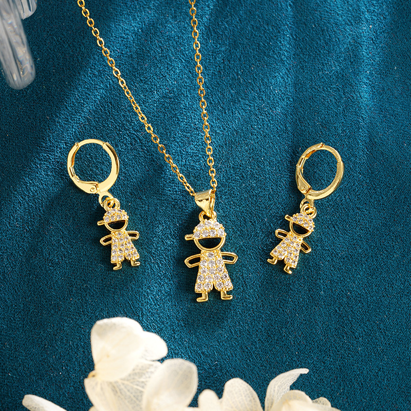 Vietnam Shajin nuevo estilo nicho diseño de personalidad con incrustaciones de diamantes collar de villano aretes joyas que no se desvanece durante mucho tiempo