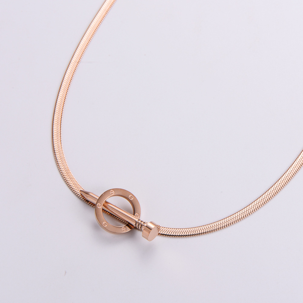 Womenu0027S Fashion Nail Stainless Steel No Inlaid Necklace Plating Stainless Steel Necklaces