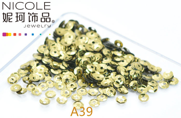Austria importó lentejuelas 4mm cóncavo bordado francés Glitter Ropa Accesorios 10g Pack