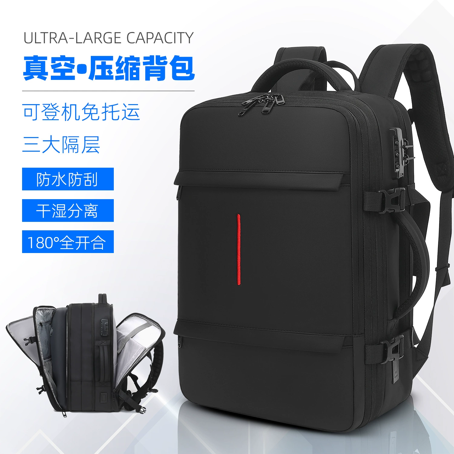 Capacious backpack for traveling, (Cross-border trading), high-end