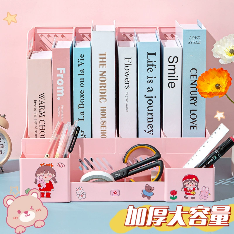 Четырехугольная книжная стойка Рабочий стол Четырехсетная стойка для хранения книг