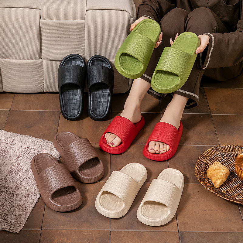 High-Heeled Slippers Women's Summer Indoor Home Living Room Dung Feeling Thick Bottom Couple Outdoor Wear Beach Seaside Cool Care Men