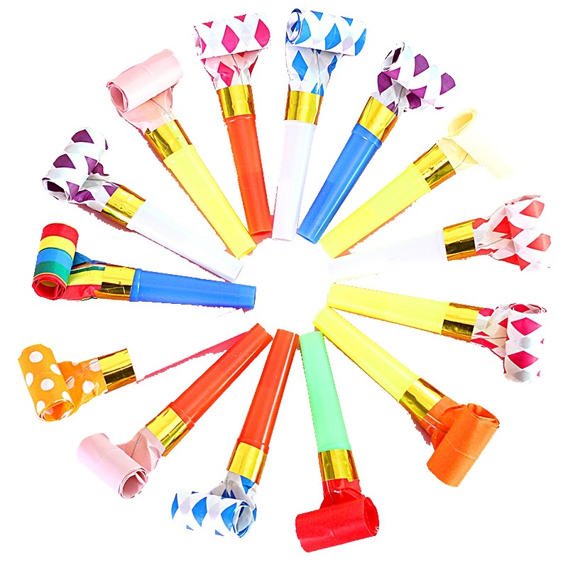 창조적 인 어린이 장난감  생일 파티 트럼펫 귀여운 용 휘파람 텔레스코픽 휘파람 롤