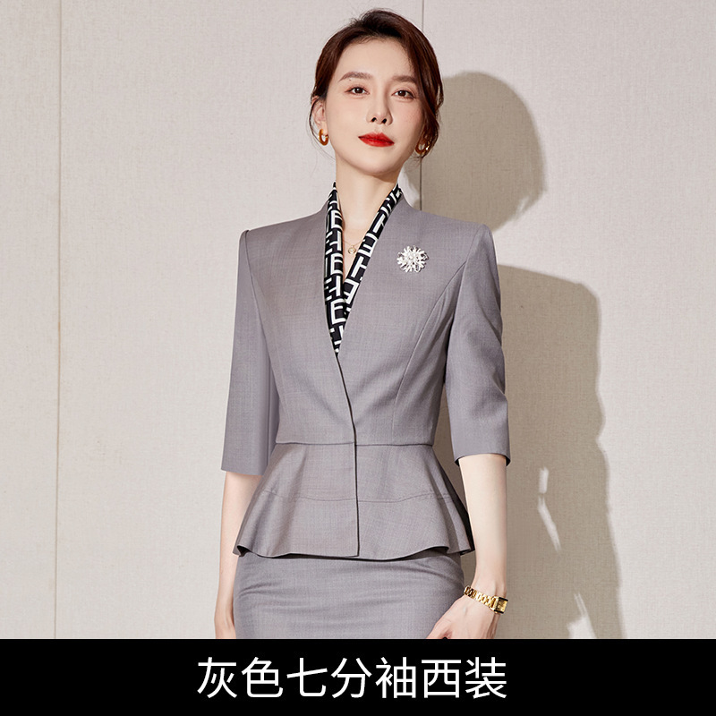 職業スーツ女性高級感グレースーツ工装ファッション気質女神範作業服スーツスーツ正装|undefined