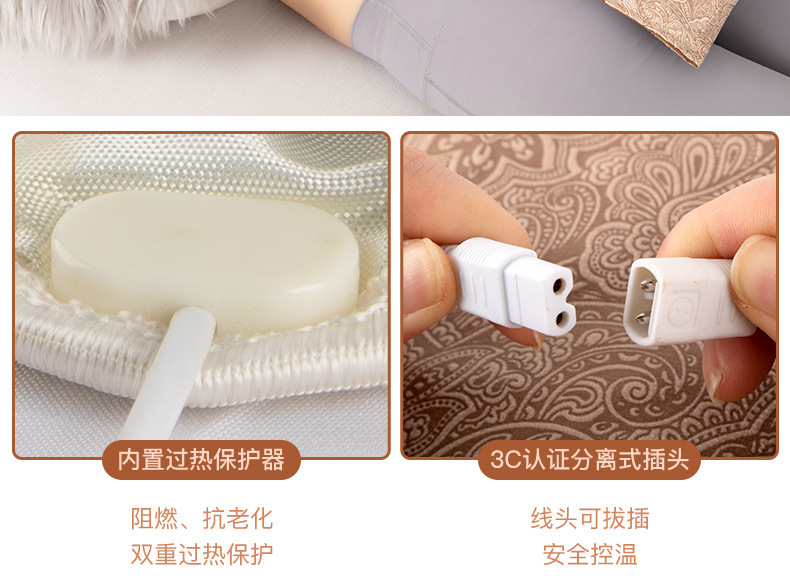 Electric Heated Mugwort Moxa Wrap 9-Level Temperature Control Shoulder Waist Knee Warm Compress Full Body Home Use in use