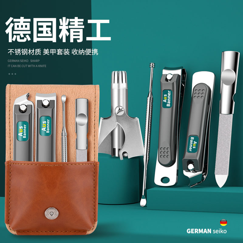 A2 (nose hair clipper + ear pick + nail file + gray nail scissors + oblique scissors) (brush black