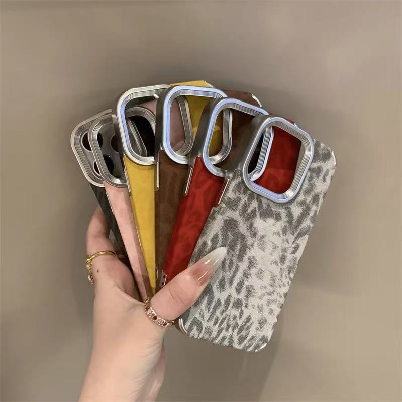 Estampado de leopardo de color sólido simple para iphone14/15ProMax funda para teléfono móvil 13 Apple 16Pro funda blanda 15 pareja