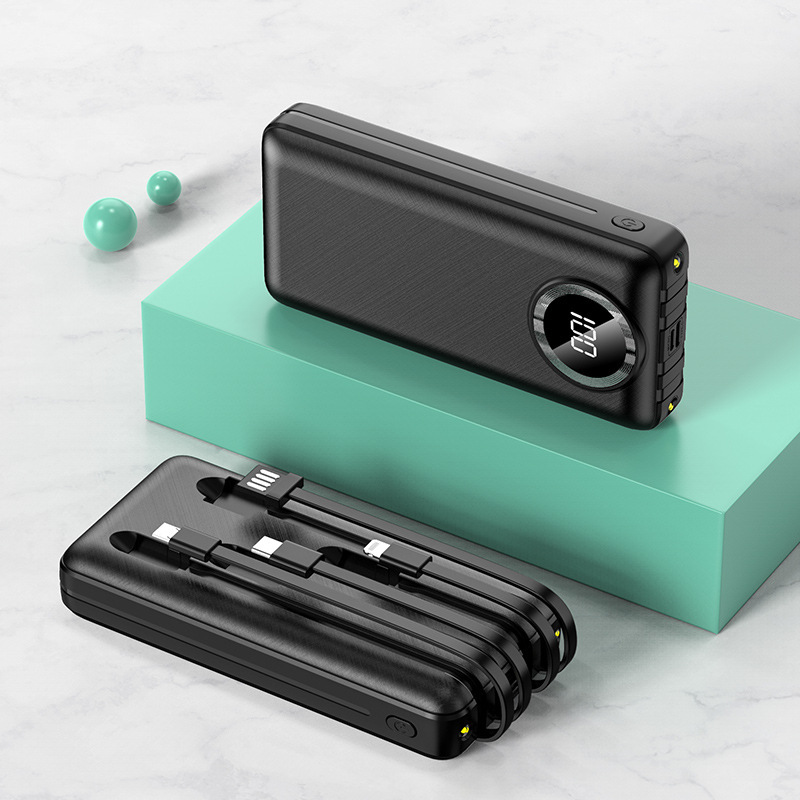 Carga rápida 2w mAh al aire libre de gran capacidad portátil de carga de cuatro líneas de salida de pantalla digital fuente de alimentación móvil en stock