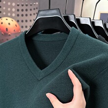 主推款品牌水貂绒针织衫男商务休闲V领羊毛衫2025新款鸡心领上衣