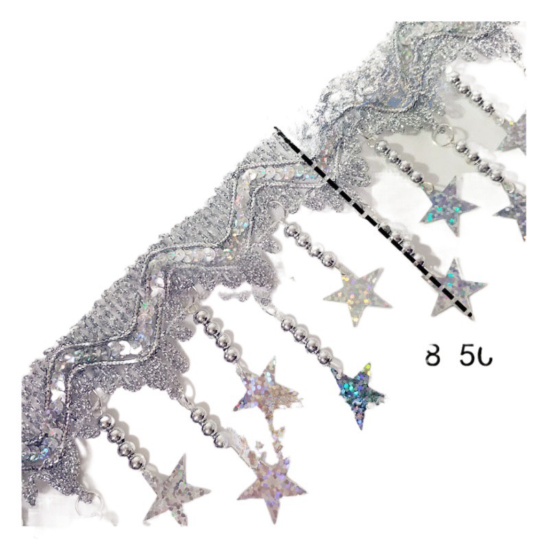 (2개) 의류 액세서리 웨이브 술 레이스 시퀀스 다섯개 별 레이저 구슬 수제 리본 무대