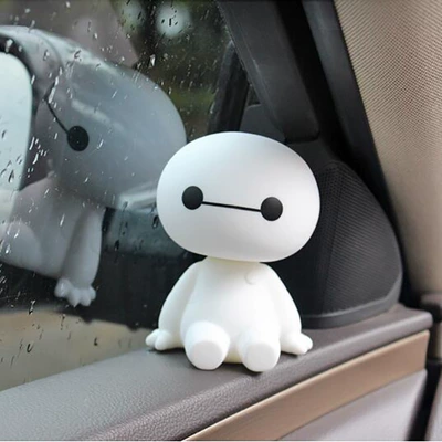 Car decoration car creative decoration white shaking head doll cute personality men's and women's car center console decoration (Car ornaments) - no-base-type