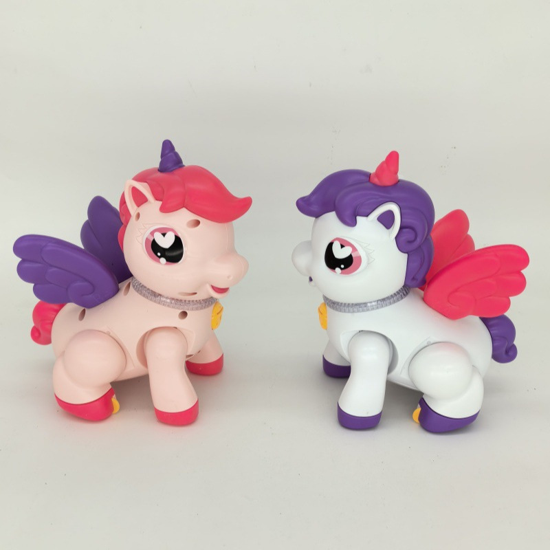 Diversión transfronteriza sonido y luz nocturna dibujos animados unicornio juguetes eléctricos niños niñas pueden cantar juguetes 3 - 6 meses