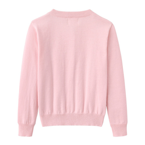 2024 Cross-border Spring and Autumn Children's Clothing Medium and Large Children's Knitted Cardigan Girls Jacket Versatile School Uniform Boys Sweater Cardigan