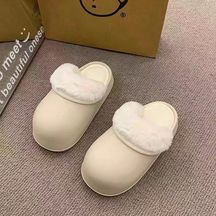 Nuevas zapatillas de fondo grueso de algodón de invierno, la Sra. INS lleva zapatillas de algodón impermeables desmontables y lavables fuera, PISA zapatillas de algodón con sensación de mierda.