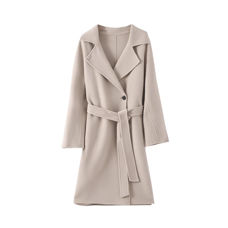 Демисезонное двустороннее кашемировое модное Woolen trench coat, корейский стиль, свободный крой