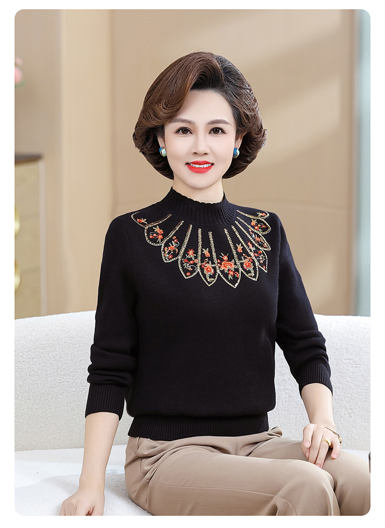 E5982 940K ÁO LEN NỮ TAIRYA ÁO LEN MÙA XUÂN THU ĐÔNG TRUNG NIÊN DÀY ẤM THỜI TRANG NỮ G03 SẢN PHẨM MỚI