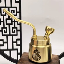 黄铜大福字水烟壶四用福字水烟斗过滤便携百福图水烟壶可拆卸烟壶